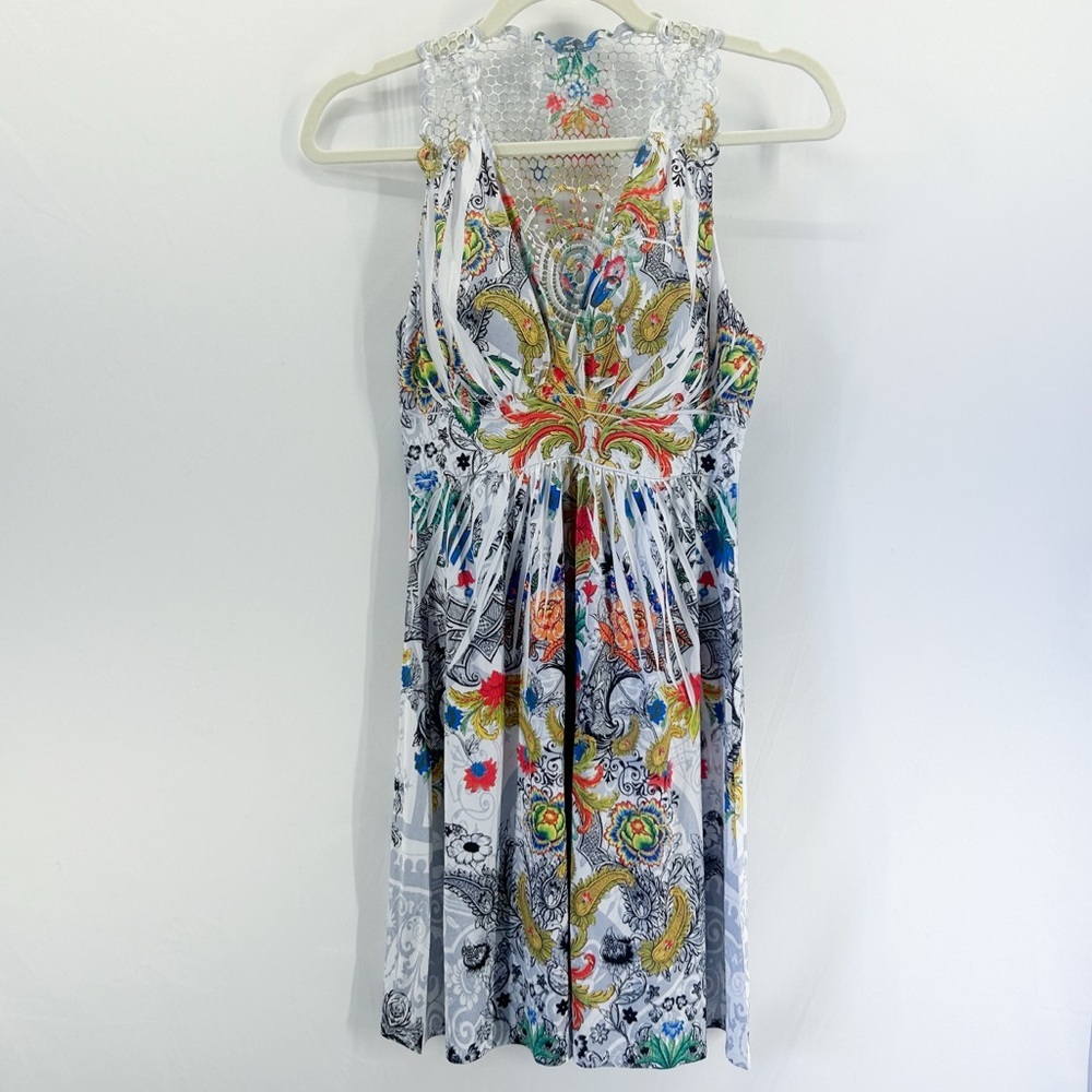 Camilla White Floral Printed Swimsuit Top CoverUp